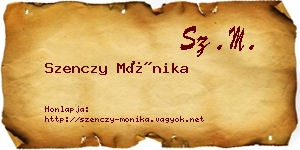 Szenczy Mónika névjegykártya