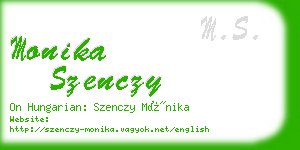 monika szenczy business card